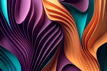 Wall Mural - Abstract Paper Waves