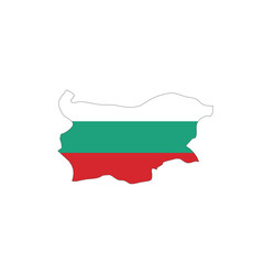 Wall Mural - Bulgaria national flag in a shape of country map
