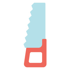 Sticker - hand saw flat illustration