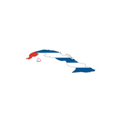 Poster - Cuba national flag in a shape of country map
