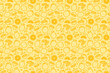 Citrus fruits seamless pattern for package, kitchen design, fabric and textile. Lime, lemon, orange print in outline style