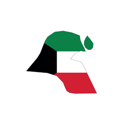 Canvas Print - Kuwait national flag in a shape of country map