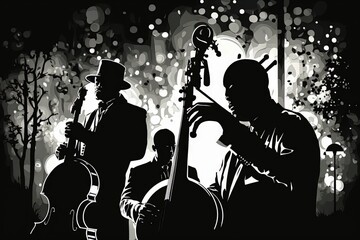 Wall Mural - International world jazz day poster design abstract illustration generative ai