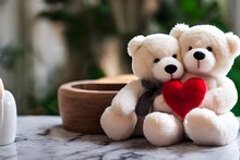 Adorable Valentine's Day Teddy Bear Gift Soft Toy, Stuffed Toy With Hearts