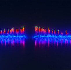Wall Mural - ai-generated, abstract colorful background, bright neon rays, and glowing lines. pink and blue creat