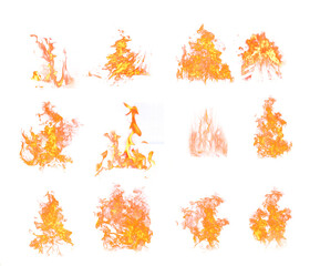 Realistic flame element Christmas bonfire design element PNG format easy to use