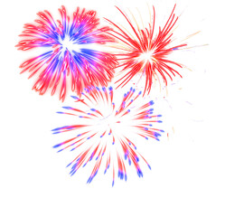 Wall Mural - Realistic firework elements PNG format easy to use festive sparkler overlay