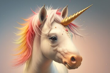 cute rainbow baby pegasus unicorn ,horse background, kids' pastel color fantasy magic ,Generative ai
