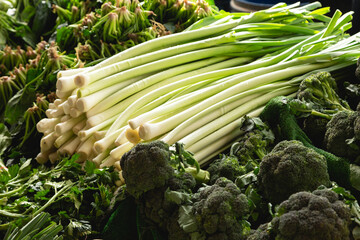 Wall Mural - Greens and vegetables in the market