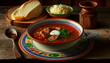 a teller of gulash soup hungarian style
