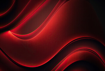 Canvas Print - Red Wave Background (Generative AI)