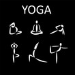 Yoga woman poses icons set. Vector illustrations. for logo
set of yoga postures