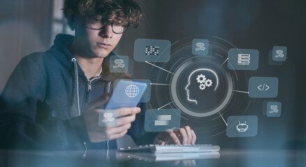 smart device virtual control interface. artificial intelligence new application ai futuristic concep