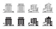 Set of Hotel icon buildings vector travel symbols for app web logo banner button icon - Vector