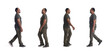 © Curto - group of same man walking on white background
