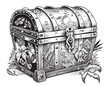 © BigJoy - Old vintage chest sketch hand drawn Vector illustration
