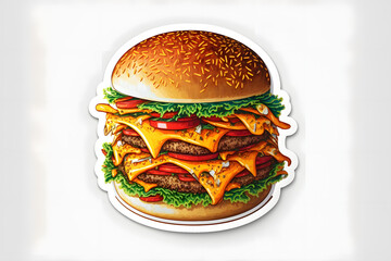 cheeseburger sticker, generative ai