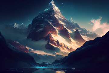 Wall Mural - Cinematic mountain image, Ai generated