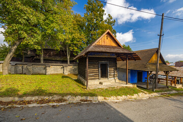 Wall Mural - Old wooden village house, Hervartov near Bardejov, Slovakia