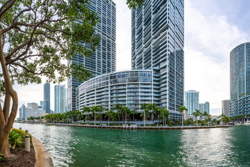 Wall Mural - residential houses in miami seen from burlingame island, florida