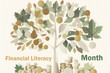April is financial literacy month background design with a profit tree Generative AI. Money Tree. Financial Literacy Month