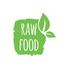 Wall Mural - Raw Food Stamp Banner Seal Illustration Design Vector Template