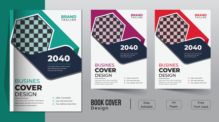 Wall Mural - Corporate business book cover template design with Leaflet presentation, annual report, book cover templates layout in A4 size