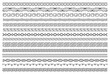 © volyk - Plaits pattern. Set of rope and chain. Braid seamless borders. Graphic vector seamless illustrations