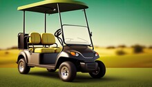 Golf Car Advertisement Template, Empty Space For Text, Advertisement Banner (created With Generative AI)