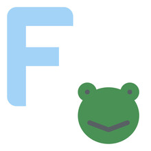 F Capital Letter Alphabet Frog