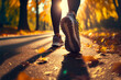 Autumn running concept created with generative Ai technology