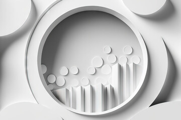 Wall Mural - background of abstract architecture. white circular building illustration contemporary geometric wal