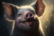 Smiling pig, concept of Cheerful and Adorable, created with Generative AI technology