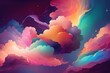 Colorful beautiful bright clouds and sky, background, desktop wallpaper, soft colors, abstract, generative ai