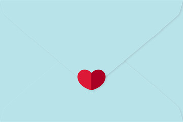 Sobre de carta ilustrada para el día de san Valentín. Puede ser usada como fondo o para agregar texto.