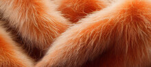 Peach Orange Fur Coat Cloth Background With Generative AI Technology