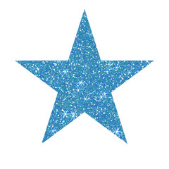 blue star glitter on transparent backgroud. design for decorating,background, wallpaper, illustratio
