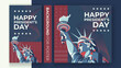 Liberty Statue illustration for President's day banner and posters, vector illustration background