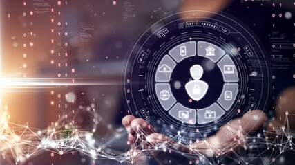 Canvas Print - digital cyber security data protection technology concept. access to online network website connecti