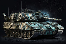  Military Aid To Ukraine Army, European Plan To Supply NATO Tanks. Powerful German-made Modern Battle Leopard 2 Tank. Ukraine-Russia War Crisis. 3D Heavy Military Vehicle Leopard 2 Weapon Illustration