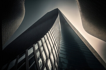 Wall Mural - ch looked up at the tall commercial structures in the heart of guangzhou. generative ai
