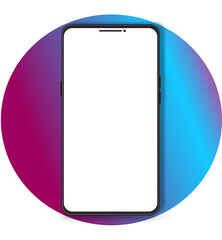 Wall Mural - New realistic mobile phone luxury design. Smartphone mockup with classic gradient background. Vector graphic
