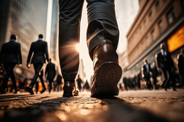 Pacing the City Streets: The Busy Rhythm of Feet Walking (AI Generated)