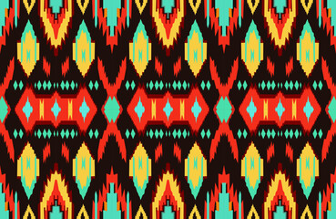 Wall Mural - Seamless pattern of traditional African American tribal or Indian ethnic fabric pattern. vector illustration