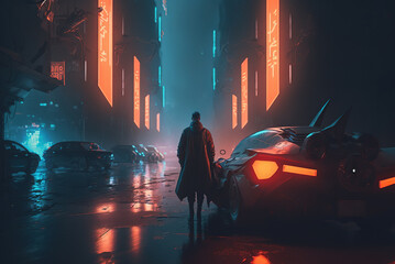 Wall Mural - Cyberguy from Future Generative AI