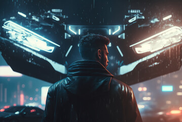 Wall Mural - Cyberguy from Future Generative AI