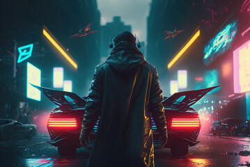 Wall Mural - Cyberguy from Future Generative AI