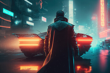 Wall Mural - Cyberguy from Future Generative AI