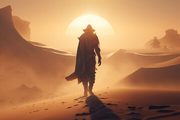 Wall Mural - Mysterious Man Generative AI