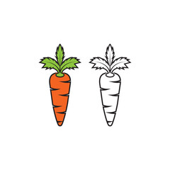 Wall Mural - Fresh carrot vegetable icon,logo vector illustration design template.